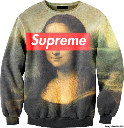 custom sweater mona lisa design