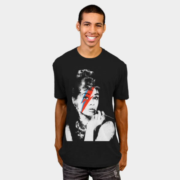 Audrey Hepburn Stardust T-shirt Design by Mitxeldotcom man tee