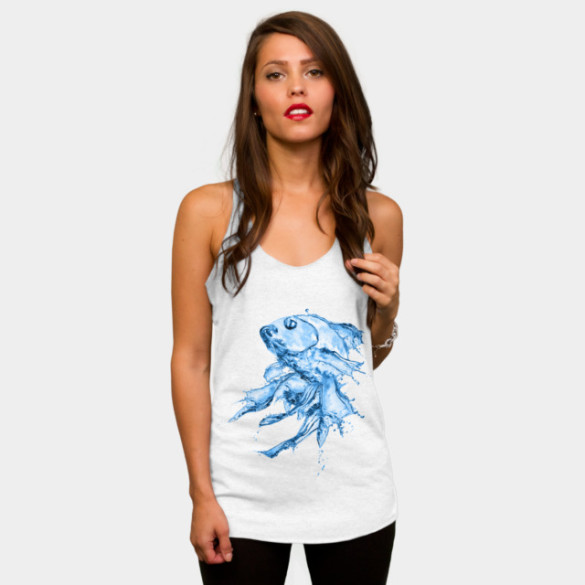 Water Fish T-shirt Design by Medapaw woman tee