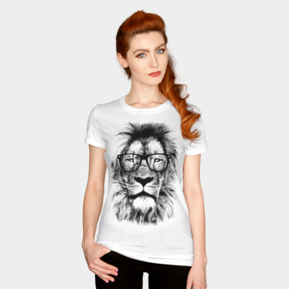 The king lion of the library T-shirt Design by Mitxeldotcom wp,am
