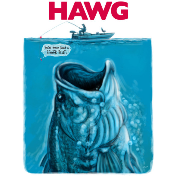Hawg Fishing For Epic Largemouth Bass T-shirt Design by MudgeStudios design