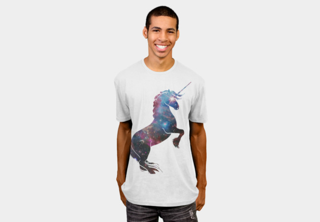 Space unicorn T-shirt Design by TshirtsDen man