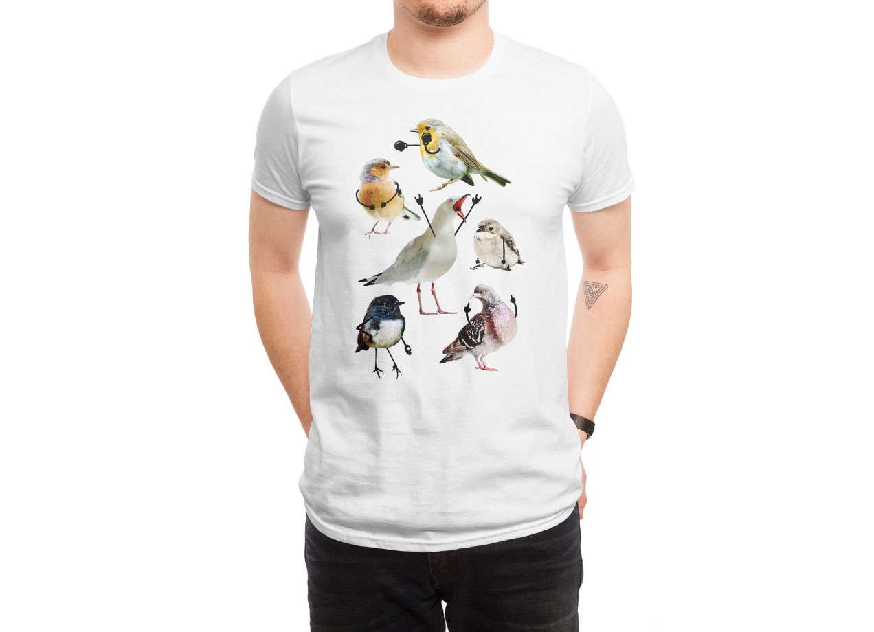 BIRDS WITH ARMS T-shirt Design by Nicholas Ginty man tee