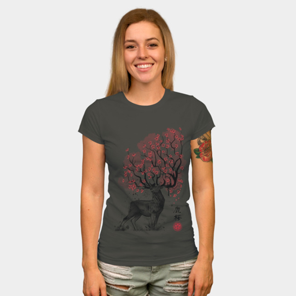 Sakura Deer, t-shirt design by DrMonekers