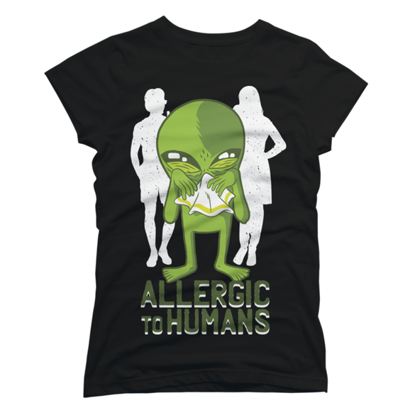 Alien allergic to humans t-shirt design