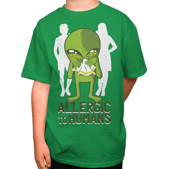 Alien allergic to humans t-shirt design