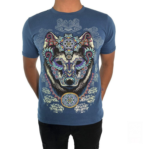 Wolf Trippy Shaman Olliln Aztec t-shirt design