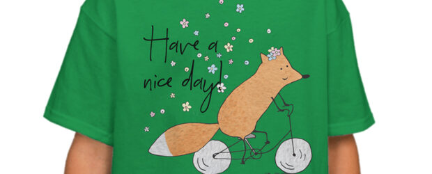 Spring bicycle fox t-shirt design