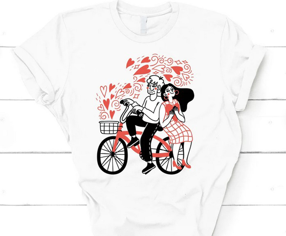 Valentines Day Bike t-shirt design