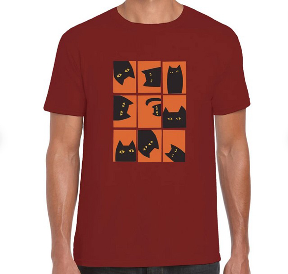 Black Cat collage t-shirt design