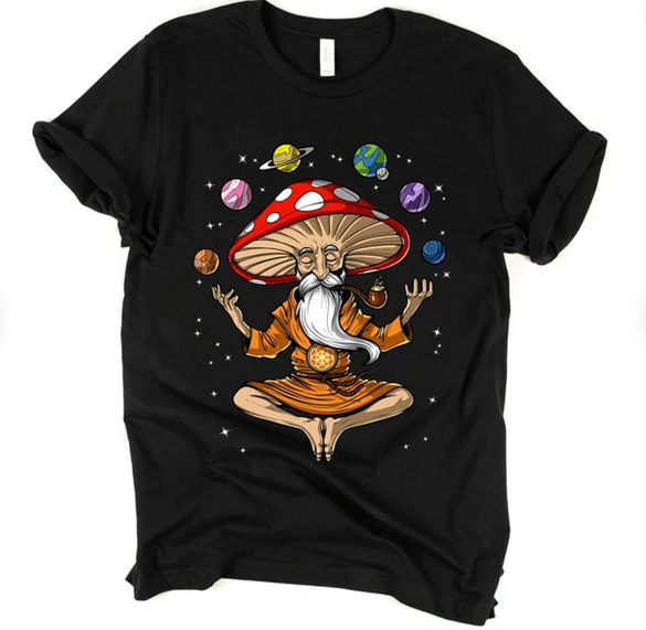 Hippie Mushroom Buddha t-shirt design
