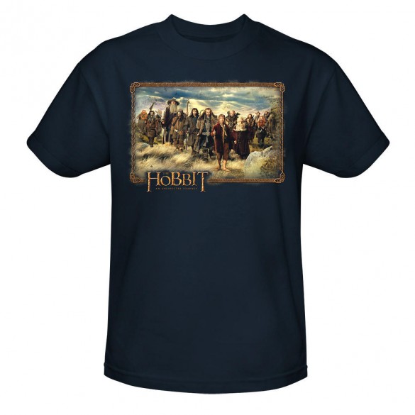 The Hobbit An Unexpected Journey Cast Navy Tee official t-shirt design