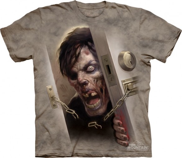 Zombie At the Door Halloween T-Shirt custom design