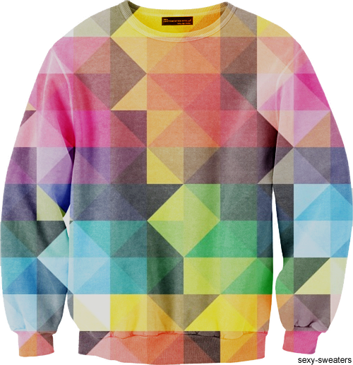 custom sweater geometric shapes triangles design