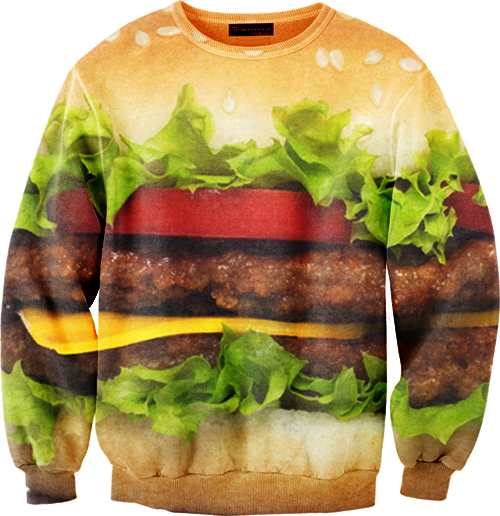 custom sweater hamburger design