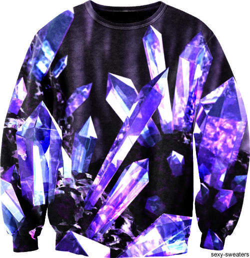 custom sweater mineral crystals design