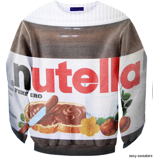 custom sweater nutella chocolate design