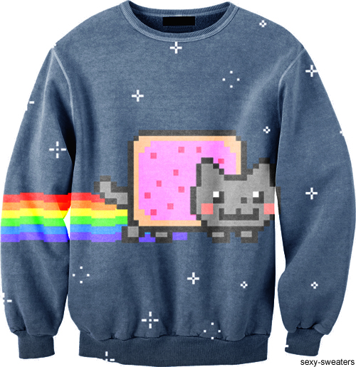 custom sweater nyan cat design