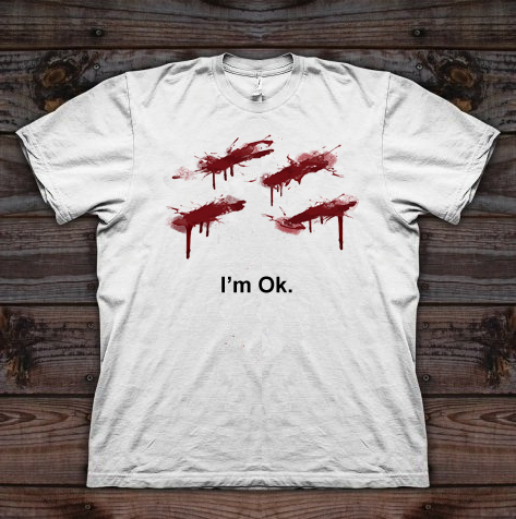 i'm ok knife cuts custom t-shirt design