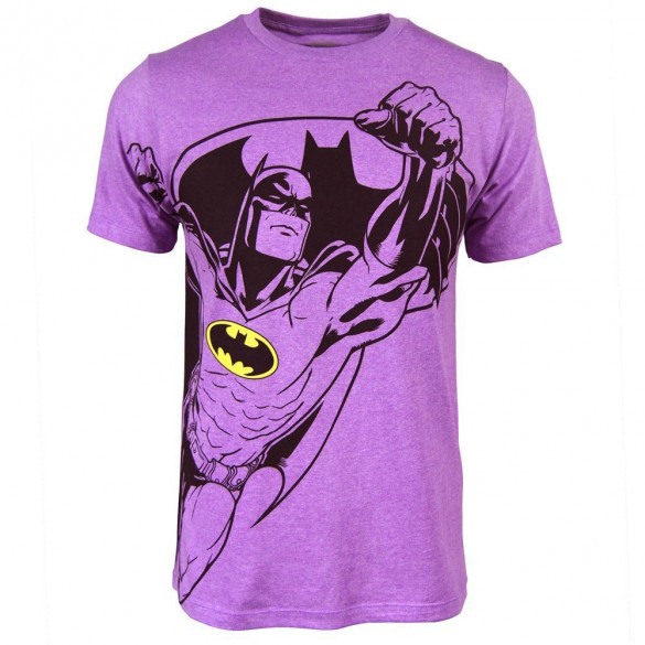 Batman Mens Neon Purple Heather Tee design