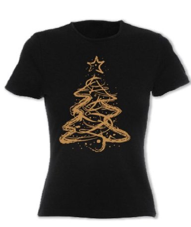 Christmas Tree T-shirt Custom Design Gold