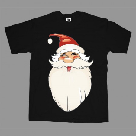 Ladies Black Santa Claus Christmas Custom T-shirt Design