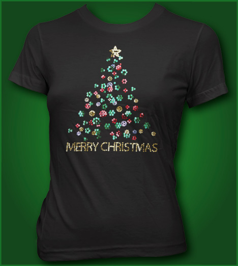 MERRY CHRISTMAS TREE SEQUENS T-shirt custom design