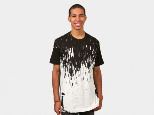 Pixel Rain custom t-shirt design by Steven Toang