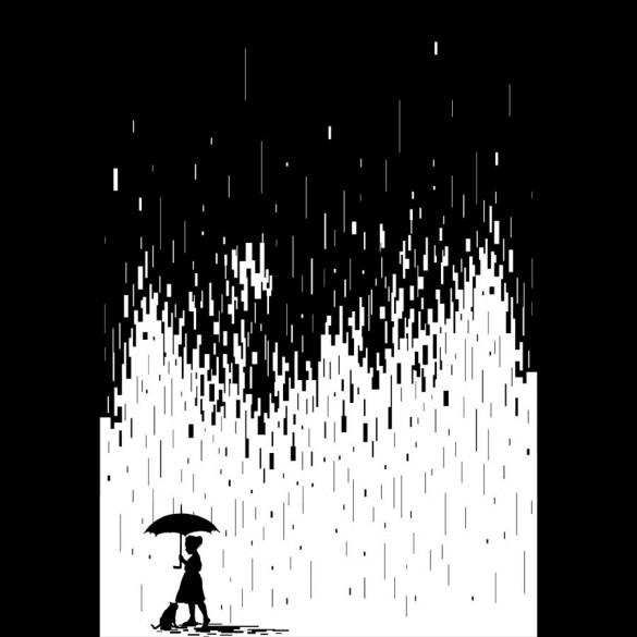 Pixel Rain custom tee design by Steven Toang