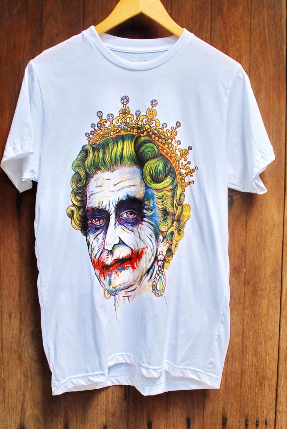 Queen Elizabeth Royal Family Joker white T-shirt custom design