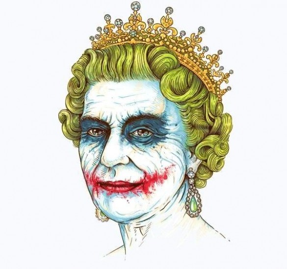Queen Elizabeth Royal Family Joker white Tee custom design