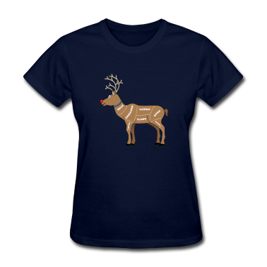 Reindeer Meat For Christmas-Women Custom T-Shirts Design