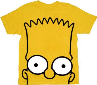 The Simpsons Bart Big Face Gold T-shirt Tee
