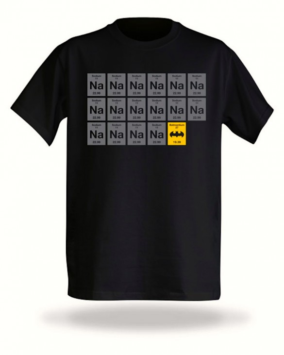 Think Geek Batman periodic table funny fun custom t-shirt design