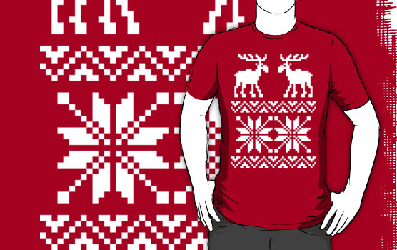 Moose Pattern Christmas custom tee design 