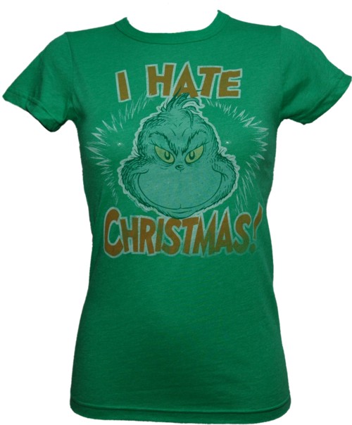 i hate christmas ladies grinch t-shirt design