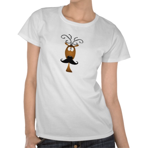 mustache reindeecustom t-shirt design