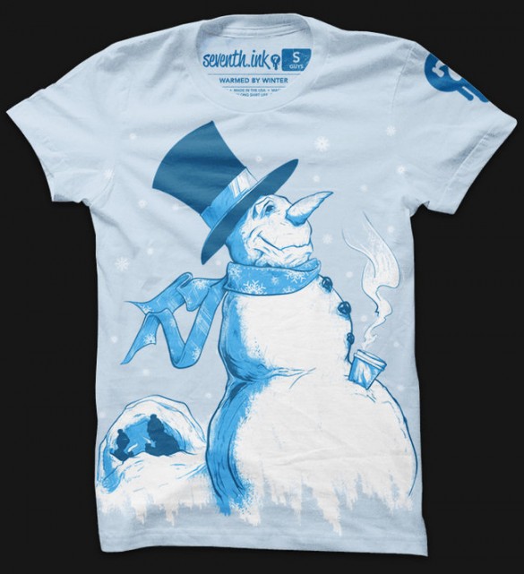 warmed by winter light blue custom t-shirt design