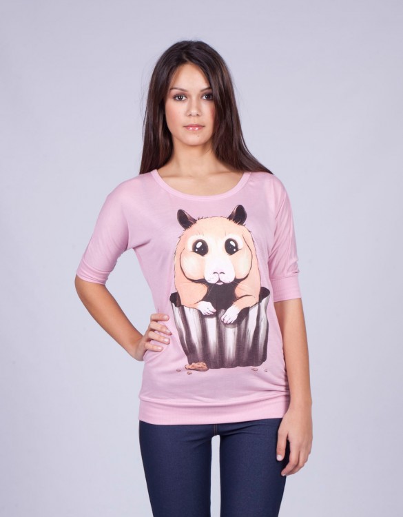 Hamster in a cupcake t-shirt design Custom T-shirt Design