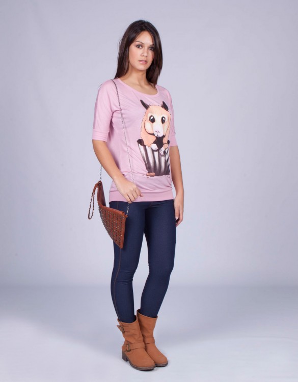 Hamster in a cupcake t-shirt design Custom T-shirt Design Girl