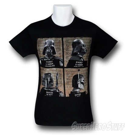 Star Wars Vader and Fett Mug Shots Custom T-shirt Design