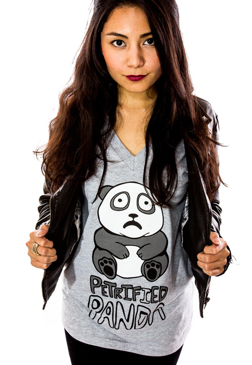 Petrified Panda (Women) Custom T-shirt Design Girl