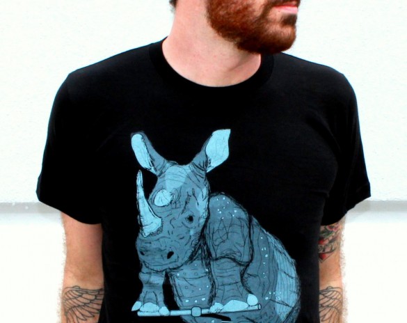 Rhinoceros on a Bike Custom T-shirt Design 2
