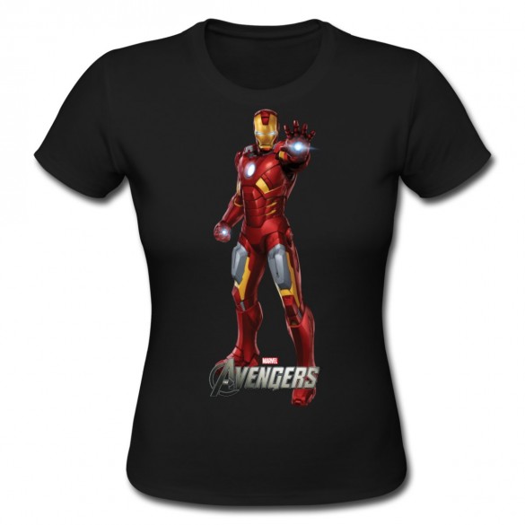 Daily Tee Iron Man t-shirt design from spreadshirt black for girl