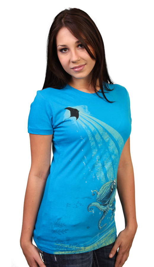 Daily Tee KiteManta custom t-shirt design by oktopussapiens girl