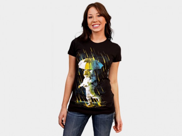 Daily Tee Meteor Shower In Space by alchemist  girl side
