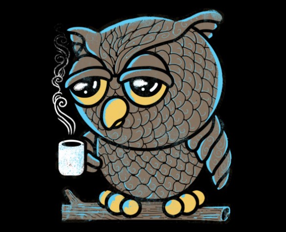 Daily Tee Owl I want is Coffee t-shirt design by qetza