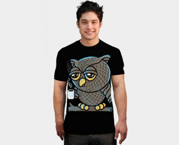 Daily Tee Owl I want is Coffee t-shirt design by qetza boy