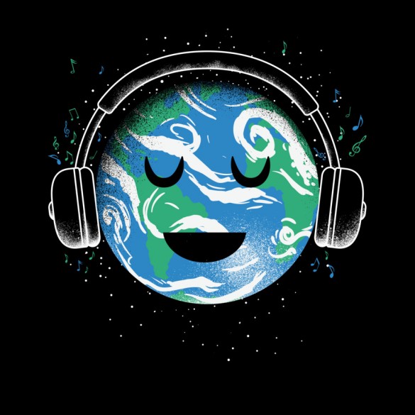 Daily Tee The whole earth loves music t-shirt design by biotwist