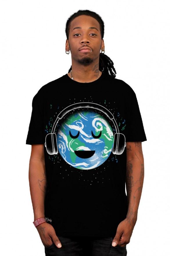 Daily Tee The whole earth loves music t-shirt design by biotwist boy
